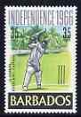 Barbados 1966 Gary Sobers 35c (from Independence) unmounted mint, SG 358, stamps on cricket, stamps on 