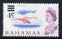 Bahamas 1966 Greater Flamingo 4c on 3d (from decimal opt def set) unmounted mint, SG 276*, stamps on , stamps on  stamps on birds, stamps on  stamps on flamingos