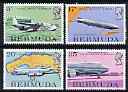 Bermuda 1975 50th Anniversary of Air Mail Service perf set of 4 unmounted mint, SG 330-33*, stamps on aviation, stamps on airships, stamps on airports, stamps on flying boats, stamps on boeing, stamps on 747, stamps on lockheed, stamps on constellation, stamps on 