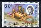 British Indian Ocean Territory 1968-70 Spotted Pebble Crab 60c unmounted mint, SG 23a, stamps on marine life, stamps on crabs