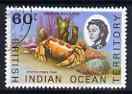 British Indian Ocean Territory 1968-70 Spotted Pebble Crab 60c very fine used, SG 23a, stamps on marine life, stamps on crabs