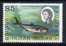 British Indian Ocean Territory 1968-70 Rainbow Runner (Dorade Fish) 85c unmounted mint, SG 24a, stamps on fish