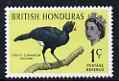 British Honduras 1962 Great Curassow Bird 1c unmounted mint, SG 202*, stamps on birds, stamps on 