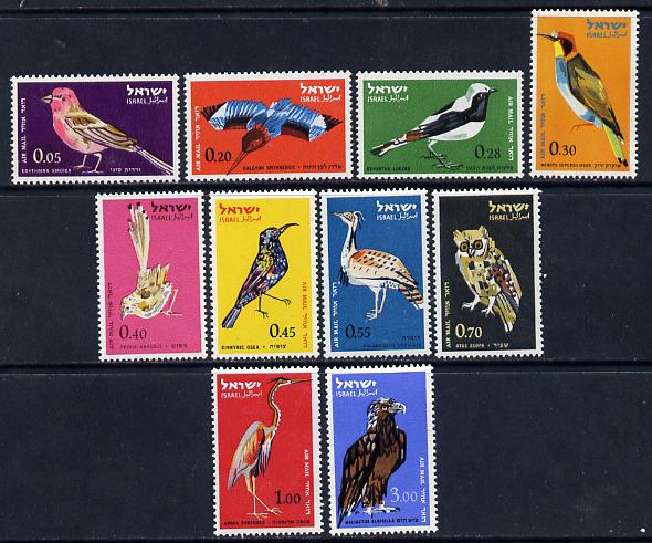 Israel 1963 Birds perf set of 10 unmounted mint  SG 244-53, stamps on birds, stamps on birds of prey