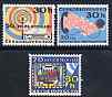 Czechoslovakia 1973 Telecommunications Anniversaries set of 3 unmounted mint, SG 2100-02, stamps on communications