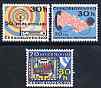 Czechoslovakia 1973 Telecommunications Anniversaries set of 3 unmounted mint, SG 2100-02, stamps on communications