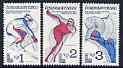 Czechoslovakia 1980 Winter Olympic Games, Lake Placid set of 3 unmounted mint, SG 2503-05, stamps on olympics, stamps on bobsleigh, stamps on skiing, stamps on ice skating