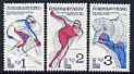 Czechoslovakia 1980 Winter Olympic Games, Lake Placid set of 3 unmounted mint, SG 2503-05, stamps on , stamps on  stamps on olympics, stamps on  stamps on bobsleigh, stamps on  stamps on skiing, stamps on  stamps on ice skating