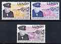 Lundy 1965 Sir Winston Churchill perf set of 3 unmounted mint, Rosen LU153-55, stamps on , stamps on  stamps on churchill, stamps on  stamps on lighthouses