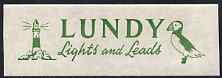 Lundy 19?? gummed label in green inscribed 'Lights & Leads' showing Lighthouse & Puffin, unmounted mint, stamps on birds, stamps on lundy, stamps on puffins, stamps on lighthouses