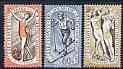 Czechoslovakia 1960 2nd National Spartacist Games (1st Issue) perf set of 3 unmounted mint, SG 1133-35, stamps on sport, stamps on gymnastics, stamps on skiing, stamps on basketball, stamps on  gym , stamps on gymnastics, stamps on 