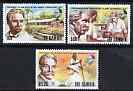 Gambia 1975 Birth Centenary of Albert Schweitzer perf set of 3 unmounted mint, SG 326-28*, stamps on , stamps on  stamps on lepropsy, stamps on  stamps on music, stamps on  stamps on piano, stamps on  stamps on personalities, stamps on  stamps on literature, stamps on  stamps on nobel, stamps on  stamps on philosophy, stamps on  stamps on diseases