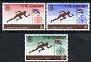 Gambia 1970 Ninth Commonwealth Games perf set of 3 unmounted mint, SG 262-64*, stamps on , stamps on  stamps on sport, stamps on  stamps on athletics, stamps on  stamps on running