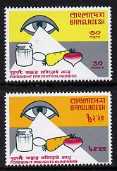 Bangladesh 1976 Prevention of Blindness set of 2 unmounted mint, SG 78-79, stamps on , stamps on  stamps on disabled, stamps on  stamps on blind, stamps on  stamps on medical