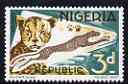 Nigeria 1969-72 Cheetah 3d reprint def by NSP&M Co unmounted mint, SG 223, stamps on cats, stamps on cheetahs