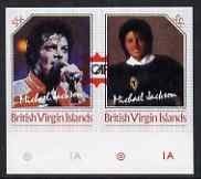 British Virgin Islands 1985 Michael Jackson 55c the unissued imperf se-tennt pair opt'd CAPEX '87 unmounted mint, stamps on , stamps on  stamps on music, stamps on  stamps on personalities, stamps on  stamps on pops, stamps on  stamps on stamp exhibitions