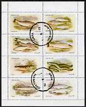 Nagaland 1972 Fish (Trout, Salmon, Sturgeon, Eels, etc) perf  set of 8 values fine cto used (2ch to 50ch), stamps on , stamps on  stamps on fish, stamps on  stamps on marine life