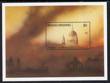 Grenada - Grenadines 1990 50th Anniversary of end of World War 2 unmounted mint m/sheet (St Pauls) SG MS 1252, stamps on , stamps on  stamps on , stamps on  stamps on  ww2  , stamps on  stamps on cathedrals