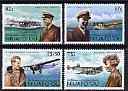 Tonga - Niuafo'ou 1987 Air Pioneers perf set of 4 each opt'd SPECIMEN unmounted mint, as SG 99-102, stamps on aviation, stamps on flying boats, stamps on sikorsky, stamps on short, stamps on fokker, stamps on lockheed