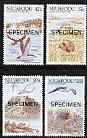 Tonga - Niuafo'ou 1988 Islands of Polynesia perf set of 4 each opt'd SPECIMEN unmounted mint, as SG 108-11, stamps on , stamps on  stamps on birds, stamps on  stamps on albatros, stamps on  stamps on volcano, stamps on  stamps on audubon, stamps on  stamps on shearwater, stamps on  stamps on kiwi