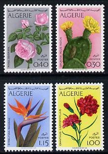 Algeria 1973 Algerian Flowers set of 4 unmounted mint, SG 621-24, stamps on , stamps on  stamps on flowers, stamps on cacti, stamps on roses