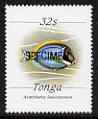 Tonga 1987 Powder-blue Surgeonfish 32s (from redrawn Marine Life def set) opt'd SPECIMEN, as SG 976b (no imprint date) unmounted mint, stamps on , stamps on  stamps on marine life, stamps on  stamps on fish