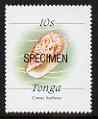 Tonga 1988-92 Bubble Cone Shell 10s (from redrawn Marine Life def set) opt'd SPECIMEN, as SG 976a (no imprint date) unmounted mint, stamps on , stamps on  stamps on marine life, stamps on  stamps on shells