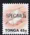 Tonga 1993-95 Giant Spider Conch Shell 45s (from Marine Life def set) opt'd SPECIMEN, as SG 1225 (1993 imprint date) unmounted mint, stamps on , stamps on  stamps on marine life, stamps on  stamps on shells