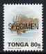 Tonga 1993-95 Lionfish 80s (from Marine Life def set) opt'd SPECIMEN, as SG 1229a (1995 imprint date) unmounted mint, stamps on marine life, stamps on fish