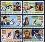 Ras Al Khaima 1972 Sapporo Winter Olympic Games - Gold Medallists perf set of 6 cto used, Mi 731-36*, stamps on olympics, stamps on ice skating, stamps on skiing, stamps on bobsled