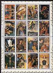 Ajman 1972 Life of Christ (Paintings) perf set of 16 cto used, Mi 2797-2812A, stamps on , stamps on  stamps on arts, stamps on  stamps on religion