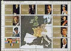 Ajman 1972 EEC Leaders perf set of 9 fine cto used, Mi 2587-95A, stamps on personalities, stamps on maps, stamps on flags, stamps on constitutions, stamps on 