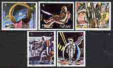 Sharjah 1972 Apollo 17 perf set of 5 fine cto used, Mi 988-92*, stamps on space, stamps on apollo