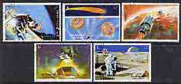 Sharjah 1972 Apollo 16 perf set of 5 fine cto used, Mi 982-86*, stamps on , stamps on  stamps on space, stamps on  stamps on apollo, stamps on  stamps on parachutes