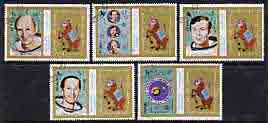 Sharjah 1972 Apollo 17 Astronauts perf set of 5 fine cto used, Mi 976-80*, stamps on space, stamps on apollo