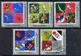 Yemen - Republic 1971 Italian Olympic Gold Medal Winners perf set of 5 fine cto used, Mi 1480-84*, stamps on bicycles, stamps on olympics, stamps on sport, stamps on fencing, stamps on running, stamps on wrestling, stamps on bobsled, stamps on canoeing, stamps on weightlifting, stamps on skiing, stamps on boxing, stamps on football, stamps on gymnastics, stamps on  gym , stamps on gymnastics, stamps on 