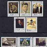 Sharjah 1968 American Artists perf set of 8 fine cto used, Mi 448-55*, stamps on , stamps on  stamps on arts, stamps on  stamps on kennedy, stamps on  stamps on rockwell, stamps on  stamps on whistler