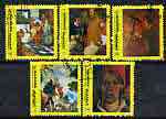 Manama 1972 Famous Paintings #1 perf set of 5 cto used, Mi 958A-D, stamps on , stamps on  stamps on arts