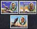 Ajman 1971 Soyuz 11 perf set of 3 cto used, Mi 1264-66*, stamps on space, stamps on soyuz
