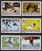Ajman 1971 Sapporo Winter Olympics perf set of 6 cto used, Mi 762-67, stamps on sport, stamps on judo, stamps on skating, stamps on bobsled, stamps on gymnastics, stamps on ice hockey, stamps on olympics, stamps on  gym , stamps on gymnastics, stamps on , stamps on martial arts