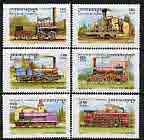 Cambodia 1999 Steam Railways perf set of 6 unmounted mint, SG 1832-37*, stamps on , stamps on  stamps on railways