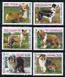 Afghanistan 1999 Dogs perf set of 6 unmounted mint*, stamps on dogs, stamps on corgi, stamps on collie, stamps on 