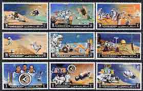 Ajman 1971 Apollo 15 perf set of 9 cto used, Mi 1254-62*, stamps on , stamps on  stamps on space, stamps on  stamps on apollo