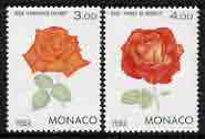 Monaco 1992 Genova '92 International Thematic Stamp Exhibition set of 2 Roses unmounted mint, SG 2092-93, stamps on flowers, stamps on  roses, stamps on columbus