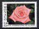 Monaco 1981 First International Rose Show - Catherine Deneuve rose unmounted mint, SG 1542, stamps on flowers, stamps on roses