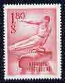 Austria 1959 Pommel Horse 1s 80 unmounted mint from Sports set, SG 1347, stamps on , stamps on  stamps on sport, stamps on  stamps on gymnastics, stamps on  stamps on  gym , stamps on  stamps on gymnastics, stamps on  stamps on 