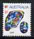 Australia 1974 Opal  8c (gemstone) surch 9c in red unmounted mint, SG 579, stamps on minerals