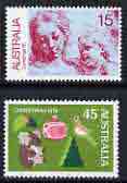 Australia 1976 Christmas set of 2 unmounted mint, SG 635-36*, stamps on christmas, stamps on animals, stamps on bears, stamps on birds, stamps on arts