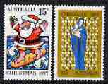 Australia 1977 Christmas set of 2 unmounted mint, SG 655-56, stamps on christmas, stamps on sport, stamps on surfing