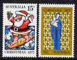 Australia 1977 Christmas set of 2 unmounted mint, SG 655-56, stamps on , stamps on  stamps on christmas, stamps on  stamps on sport, stamps on  stamps on surfing